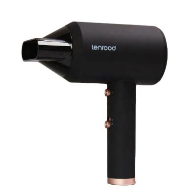 China Lenrood LR-5933 barber shop plastic black hair dryer secador de pelo 2021 new low-radiation ion protection for quick dry hair dryer for sale