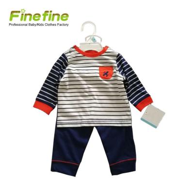 China Breathable Wholesale Cotton 2-Piece Long Sleeve Pajamas Set Spring Autumn Baby Kids Boys Pajamas Sets for sale