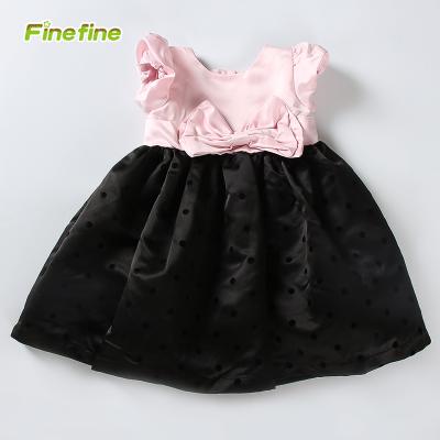 China Breathable Top End Wholesale Kid Clothes Pink And Black Combine Kid Girl Dresses for sale