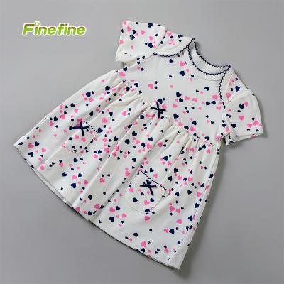 China Heart Design Breathable High Quality Newborn Up To 12 Years All Over Print Girls Dress With Good Price for sale