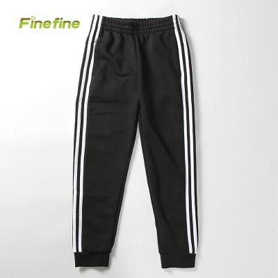 China Classic Spring Design Autumn Winter Gots Certificated 100% Breathable Wholesale Organic Cotton Fleece Kids Jogger Pants In Black for sale