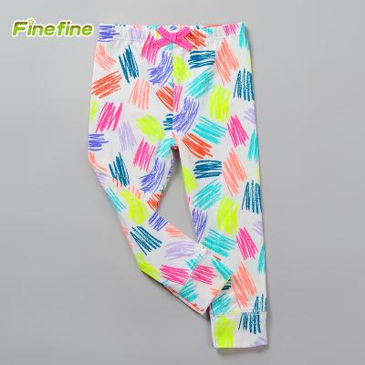 China Newest All Over Breathable Summer Knitted Cotton Jersey On Candy Color Babies Printed Leggings for sale