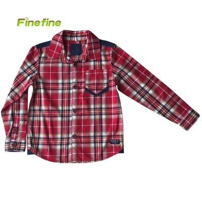 China Wholesale Cotton Woven Anti Shrink Goof Dyed Button Front Placket Long Sleeve Baby T-shirt Wear for sale