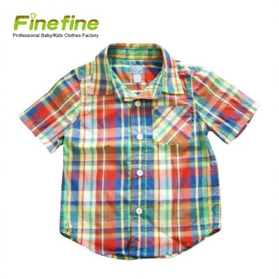 China Custom Best Quality Anti-pilling Casual Baby Kids Boys Love Plaid Shirts for sale