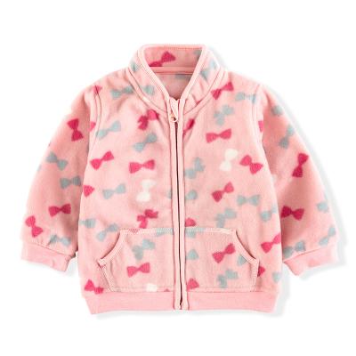 China Breathable Custom Design Zipper 100% Polyester Fleece Autumn Winter Front Baby Coat for sale