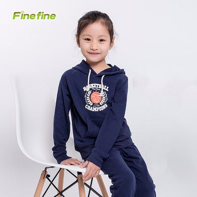 China Custom Logo High Quality Breathable 2 Pieces Kids Children Hooded Training Sweatshirt Baby Sportswear Jogging Tracksuit Set for sale