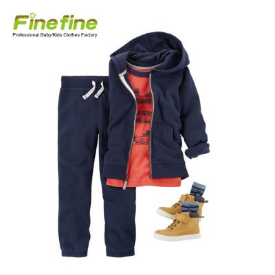 China XFY60 100% Organic Cotton Fleece Boy Tracksuit Kids Clothing Set Comfortable Running Tracksuits for sale