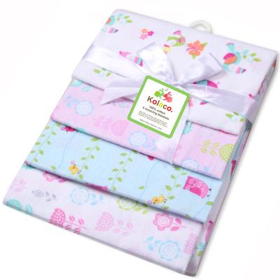 China Wholesale Fire Retardant Knitted 100% Cotton Flannel Wrap Blankets For Babies for sale