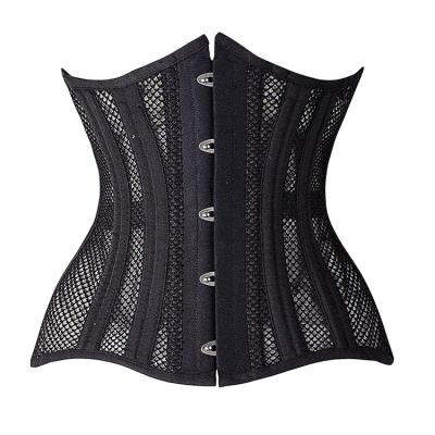 China Mesh Underbust Women Body Shaper Original Steel Boned Bustier Antibacterial Breathable Corset Top Trimmer Plus Size Waist Trainer for sale