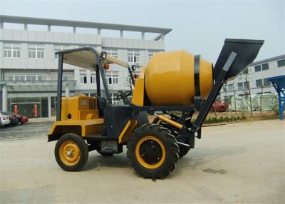 China 1.5 tons Dumper Chassi Portable Concrete Mixers , 680L Drum Capacity Self Loading Concrete Mixture Machine for sale