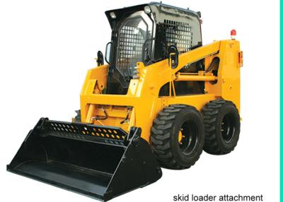 China Enclosed Operator Cab Skid Steer for Rent , 4 in 1 bucket Skid Steer Track Loaders for sale