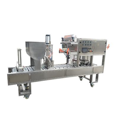 China YZH Food Four A Row Piston Date Printing Cup Filler Sealers Juice Milk Water Liquid Paste Cup Filling And Sealing Machinery for sale