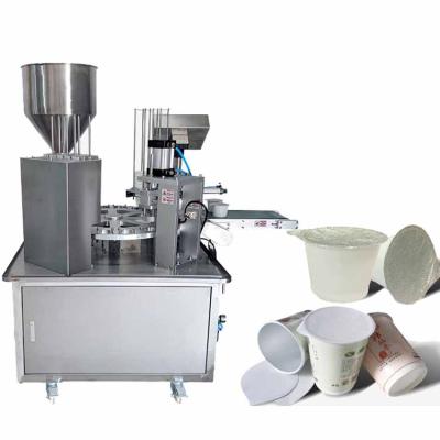 China Plastic Juice Liquid Paste Date Coding Food YZH Fruit Milk Coffee Cups Yogurt Filling Paper Cup Rotary Filler and Sealing Machine for sale