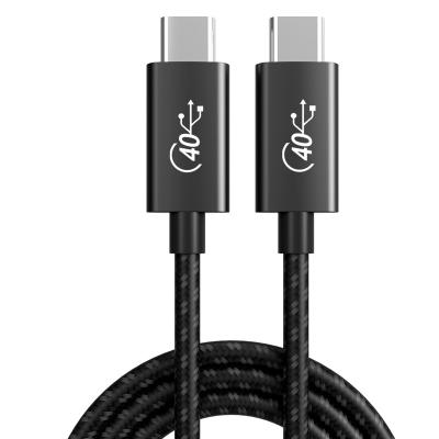 China Computer/USB Flashdrive/Network Card/Hard Drive/Mouse 40gbps 5K 8K 60Hz USB Cable C C USB 4.0 High Speed ​​Thunderbolt 4 Braided Cable With 100W 0.5M 1M 2M for sale