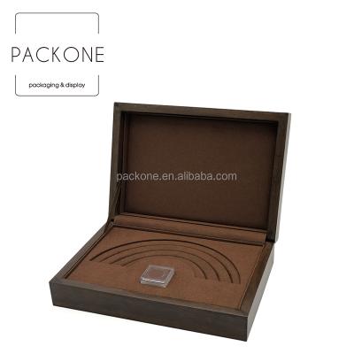 China Luxury Unique Design MDF Wooden Multi Rings Display Packaging Box With A Diamond Stone Box Presentation for sale