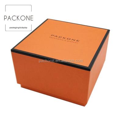 China Custom Logo Box Orange Cardboard Wholesaler With Top Frame Display for sale