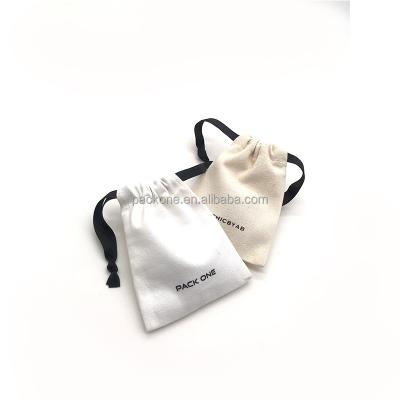 China New Special High Quanlity Eco Cotton Fabric Drawsing Beige White Pouch With Logo Jewelry Boxes Packaging Custom Made for sale