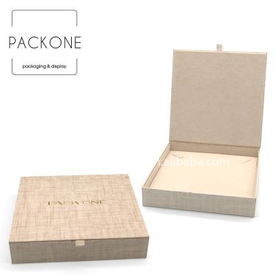 China Custom Eco - Friendly Eco - Retangler Cardboard Jewelry Box Necklace Canvas Paper Box for sale