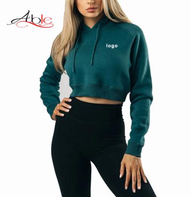 China 2022custom Anti-wrinkle cropped hoodie thick long sleeve sweatshirt woman fitness workout pullover hoodies y sudaderas de mujer de capuchas de hoodie for sale