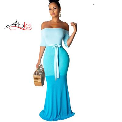 China Vestidos Longos Mujer Vestido De Dama Elbise Kleider Anti-Static Capable Summer Vestido-De-Noche-Azul-Rey Long Skirt Dress Casual Women for sale