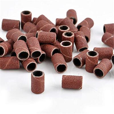 China 100Pcs 80# 120# 180# Ceramic Grinding Sandpaper Sandpaper Sandpaper Sandpaper Nail Art Drill Sanding Bands for sale