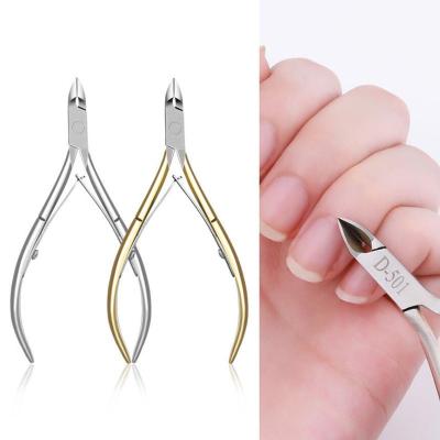 China Finger Gold / Silver Dead Skin Remover Cuticle Pusher Clippers Pliers Scissors for sale