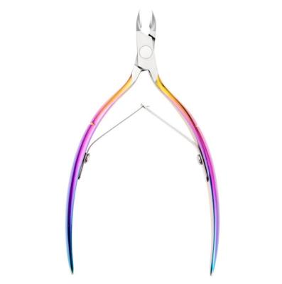 China Rainbow Nail Clippers Cuticle Remover Nipper Manicure Pedicure Skin Callus Finger Cuticle Remover Nipper Picker for sale