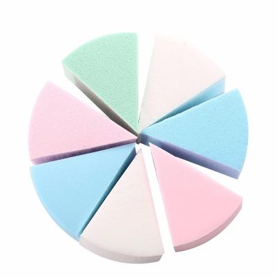 China Packaging Wholesale 8 Pieces Round Cake Makeup Sponge Wedges Triangle Powder Puff Rose Mousse Wedges for sale