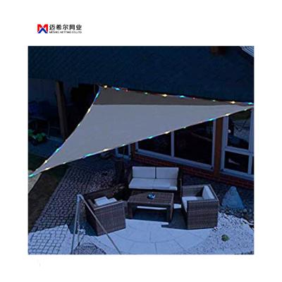 China Good qualiti HDPE Dark Green Starry LED HDPE For Garden Ultraviolet Sails And Nets Sun Shade Sail for sale