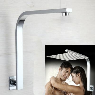 China JIENI Goose Neck Shape Bathroom Brass Chrome Square Wall Mounted Shower Arm Without Shower Arm for sale