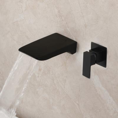 China Soild Metered Brass Bathtub Faucet Matte Black Bathroom Water Basin Sink Mixer Tap Bathtub Faucets for sale