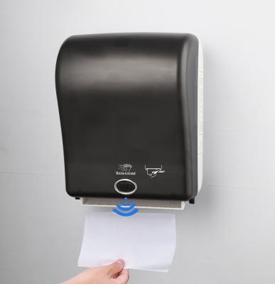 China Modern JIENI Bathroom Material Tissue Box Induction Modern Plastic Black Paper Toilet Paper Wall Mounted for sale