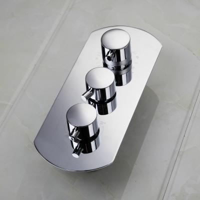 China Without Shower JIENI Chrome Durable Brass Shower Diverter 3 Handles Thermostatic Control Valve for sale