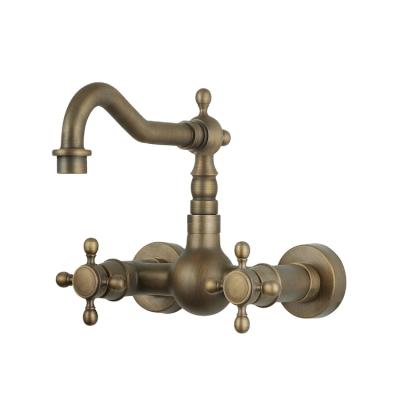 China Hot 2021 New Product Thermostatic Classic Antique Style Faucet Wall Mounted Kitchen Faucet for sale