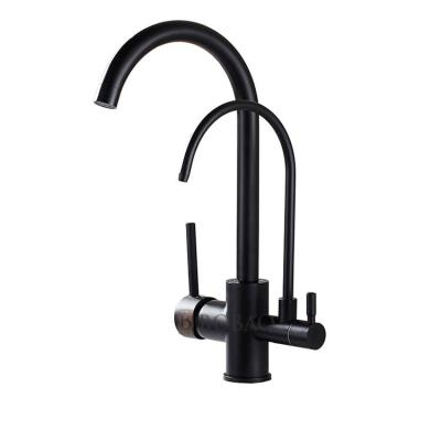 China Modern Modern Double Outlet Pull Down Kitchen Pure Water Purifier Faucet Faucets for sale