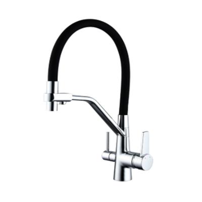 China Modern Modern Double Handle Pull Down Kitchen Pure Water Faucets 3 in 1 Sink Faucet for sale