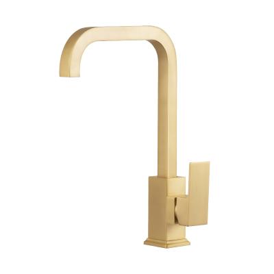 China 2019 New Arrival Thermostatic Faucets Luxury Brass Single Handle Matte Gold Kitchen Faucet Brushed Single Handle Sink Faucet for sale