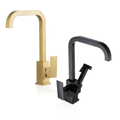 China Wasserhahn Modern Brass Black Sink Mixer Taps Kitchen Faucet Brushed Gold for sale