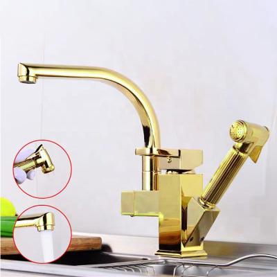 China Antique Brass Wall Mounted Faucets Thermostatic Gold Kitchen Sink Faucet Mixer Taps And Mixer For Kitchen for sale