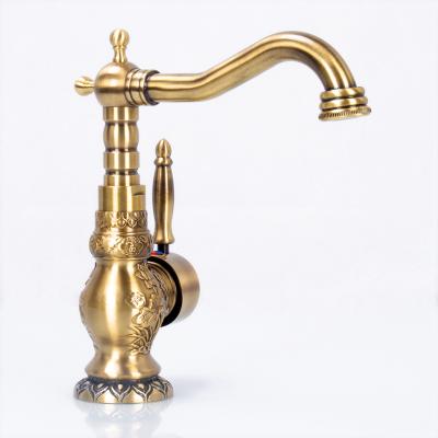 China Modern European Antique Basin Mixer Brass Basin Taps Gooseneck Basin Faucet for sale