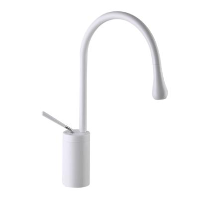 China New Design Thermostatic Faucets Hand Wash White Bathroom Faucet Fancy Sink Faucet Mixer Basin Single Handle for sale