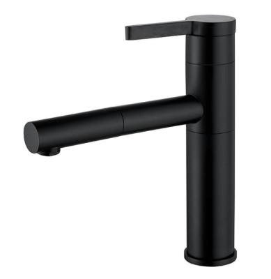 China Thermostatic Faucets hot and cold faucet mixed water from all brass matte black rotating basin pull over counter basin for sale