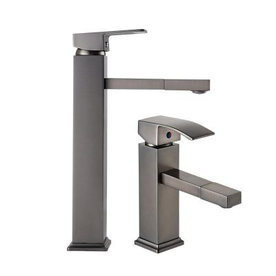 China Thermostatic Faucets Blushed Gun Gray Vessel Brushed Taps Basin Tapware Dark Brass Faucet for sale