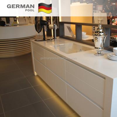 China GermanPool Waterproof Bespoke Hard Material With UK Certificate Moisture Proof Melamine Furniture Dark Gray Tile Kitchen Set For Home for sale