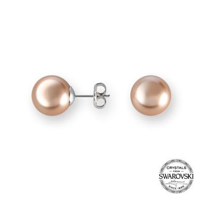 China CLASSIC PEARL - 925 Sterling Silver Earrings with Crystal Pearls - gold for sale