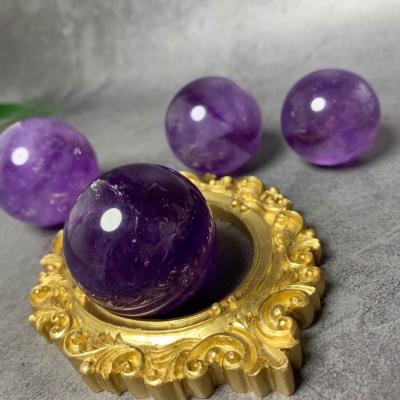 China Europe Amethyst Ball Sphere Natural Crystal Polished Small Fengshui Decoration Healing Egg Gifts for sale