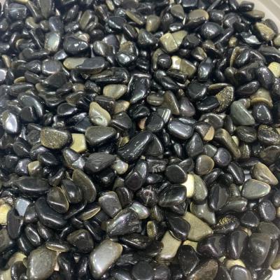 China Wholesale Europe Obsidian Chip Gold Crystal Tumbles Stones With Good Quality for sale