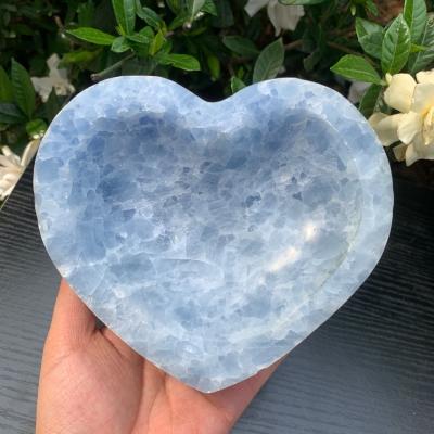 China Natural Crystal Blue Europe Celestite Bowl Chakra Feng Shui Quartz Healing Stone Gifts for sale