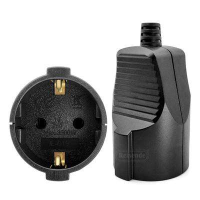 China Residential / Multi-Purpose Type E-019assembly Female Socket Power Cord Schuko Power Cord Wire Harness Plug 16A Black Assembly Receptacle Connector for sale