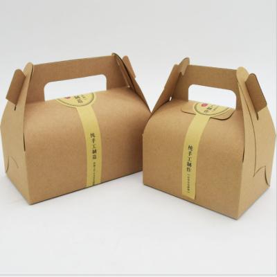 China Wholesale Leather Kraft Paper Box Pastry Box Leather Hand Held Cake From China for sale